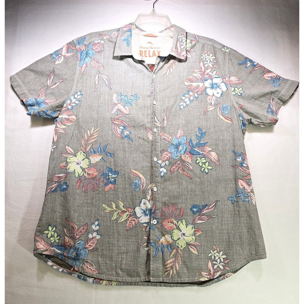 Tommy Bahama Relax Men's Short Sleeve Floral Hibiscus Hawaiian Shirt XL